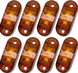 8 pcs LED Side Marker Lights 12V Orange Amber Indicator Truck Lorry Bus Trailer