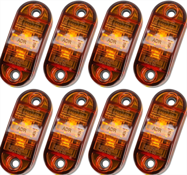 8 pcs LED Side Marker Lights 12V Orange Amber Indicator Truck Lorry Bus Trailer