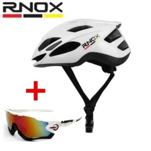 New 2026 Lightweight Cycling Helmet MTB Road Bike Helmet Men Women Adjustable UK             Variation  {    Color: White and glasses ·Size: Average (55-61)cm  }