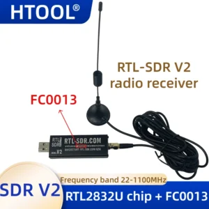 RTL-SDR Receiver RTL2832U FC0013 Tuner 22-1100MHz SDR Radio USB (SDR V2 FC0013)