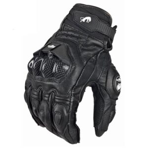 White Black Motorbike Motorcycle Gloves Leather Waterproof Thermal Winter Summer (Colour: leather black ·Size .: XXL)