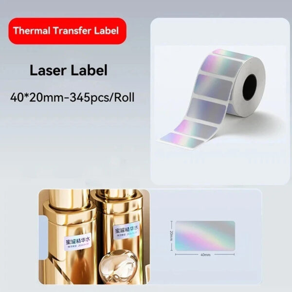 Thermal Transfer Labels for NIIMBOT M2 M3 Printer Sticker Paper 20-50mm (Laser 40x20mm)