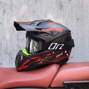 New DOT Adult Iconic Helmet MX Motocross Helmet + Goggles Off Road Racing Uk ["Color: 3 Size: L"]