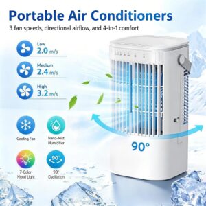 10L Portable Cooler Air Conditioning Unit Fan Humidifier With Remote Control UK
