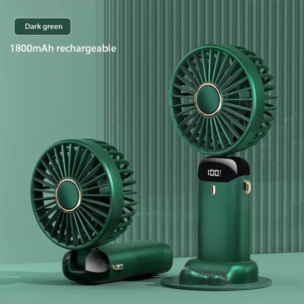 2pcs Mini Handheld Fan USB Rechargeable Portable Folding Desk Cooling Travel Fan