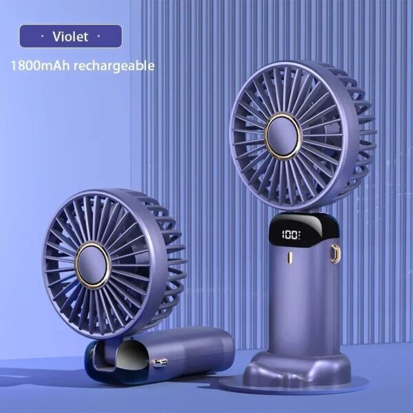 2pcs Mini Handheld Fan USB Rechargeable Portable Folding Desk Cooling Travel Fan