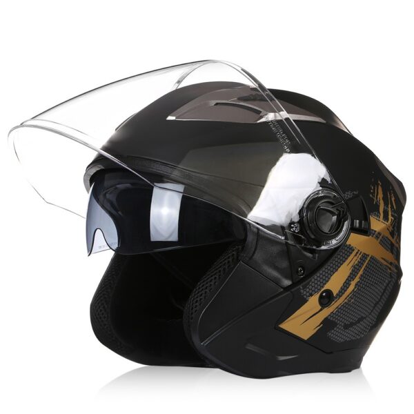 ECE DOT Approved 3/4 Open Face Motorcycle Helmet Retro Scooter Moto Jet Riding [Colour: 4 ·Size: XL]