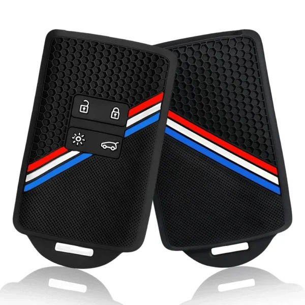 Alpine Renault Tricolour Car Key Case Cover Holder Fob Keychain Silicone