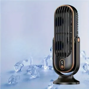 10.5'' Inch Desk Fan Oscillating Mini Tower Fan Portable 5 Speed Home Office UK (Black)
