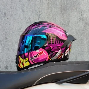 Full Face Racing Helmets Winter Warm Double Visor Motorcycle Helmet Motorbike (Color:1)(Size:M)
