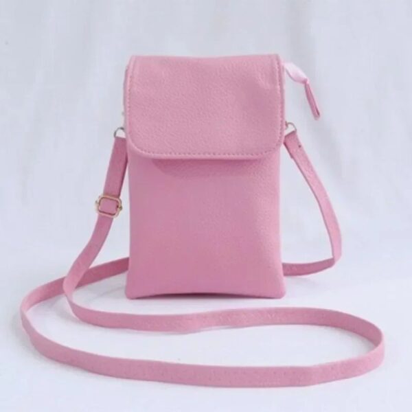 Leather Crossbody Phone Bag Small Cross Body Shoulder Bag...  [colur: pink]