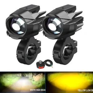 s-l1600 Pair 120W Motorcycle Headlight Fog Lights Led Auxiliary Driving Light Spotlight (2PCS With switch)
