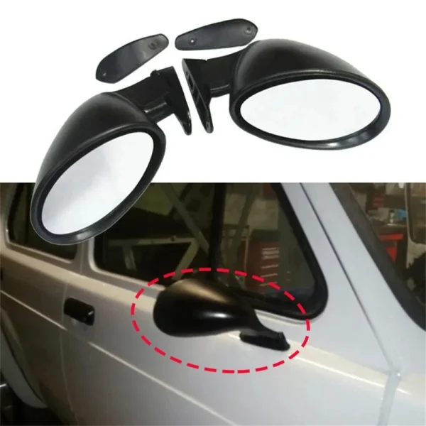 Matte Black Car Door Wing Side Mirror Classic Retro Mirror F1 Type Kit Universal