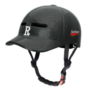 Adult Ebike Bike Helmet with Visor, Ultra Light Bicycle Helmet Head Circumferenc [Color: Texture Black Size: M]