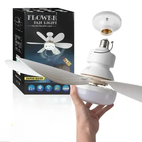 LED Ceiling Fan Light Edison Bayonet Socket Adapter Fitting With Remote Control