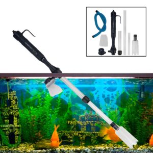 Electric Fish Tank Aquarium Vacuum Gravel Cleaner Hoover Siphon Pump Water Filte [Color: Blue]
