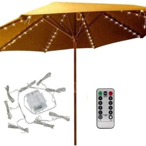 100 LED Solar Powered Parasol Umbrella Garden Tilt Outdoor String Light UK (Variation Warm White)