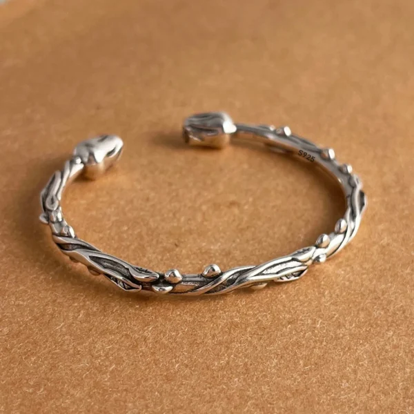 Solid 925 Sterling Silver Retro Chain Pattern Bracelet Women Men Vintage UK (variation)