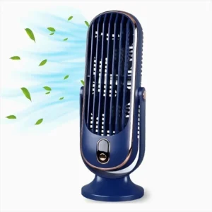 10.5'' Inch Desk Fan Oscillating Mini Tower Fan Portable 5 Speed Home Office UK  Variation : Blue,
