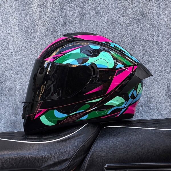 New LVS-701 Full Face Motorcycle Helmet Matt Black Dual Lens DOT Racing Off Road  [Color: 1 Size: S]