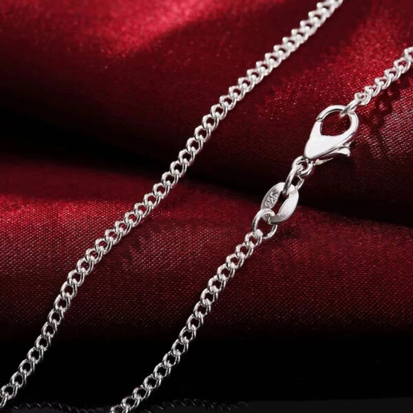 925 Sterling Silver Diamond Cut Curb Chain Necklaces (Various Sizes Available)     Variation {   Color: Width 2mm ·Length.: 65cm 26inch  }