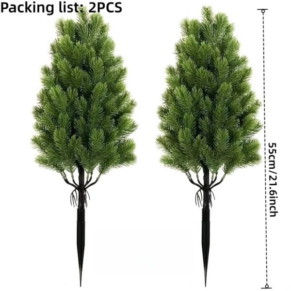 2Pack UV-Resistant Artificial Cedar Topiary Trees, Outdoor Faux Greenery Shrubs [Color: 55CSD]